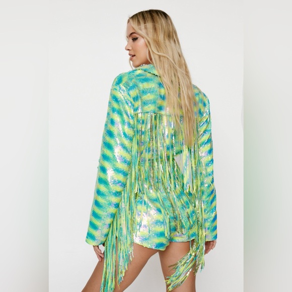 Sequin Jumpsuit with fringe detail - Picture 3 of 10